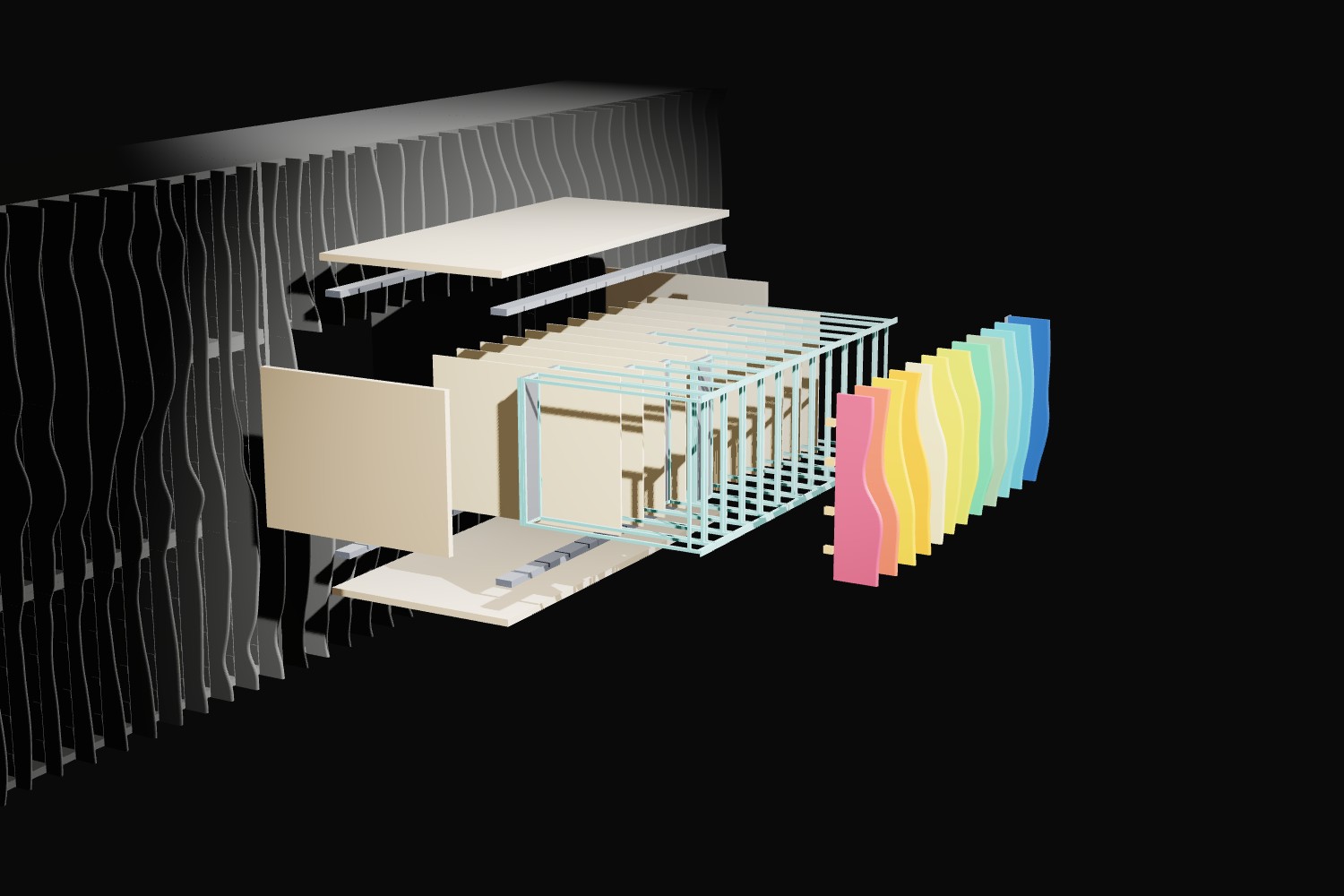 Modular Diffuser, one box exploded